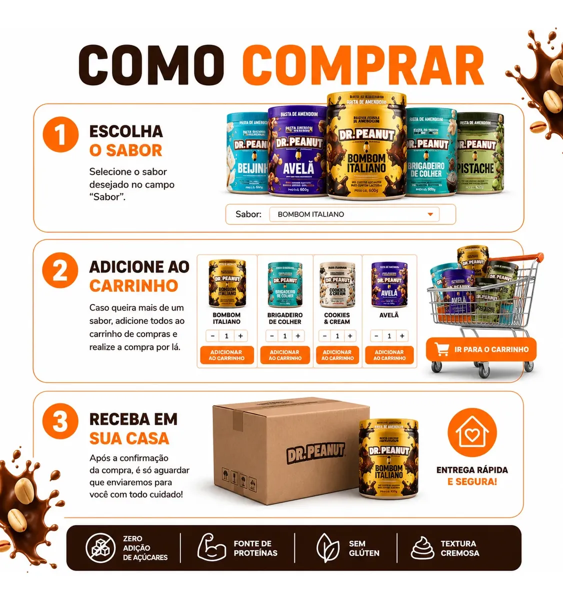 Pasta de Amendoim Dr. Peanut Gourmet 600g - Vários Sabores - Imagem 6