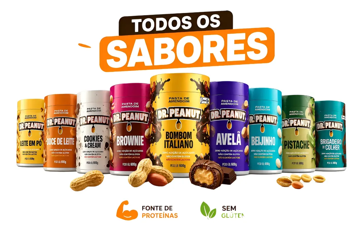 Pasta de Amendoim Dr. Peanut Gourmet 600g - Vários Sabores