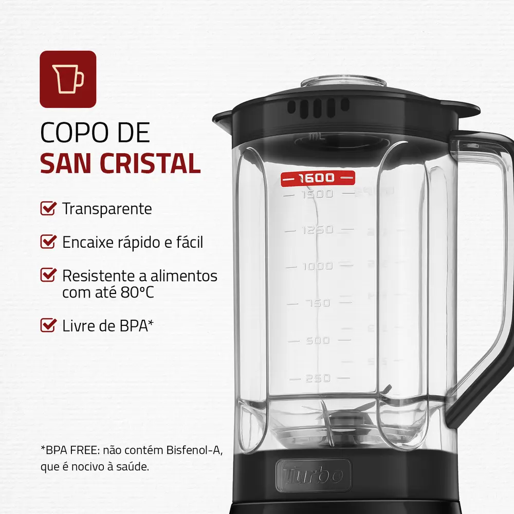 Liquidificador Mondial Pratic Turbo III 550W 2.2L - Imagem 3