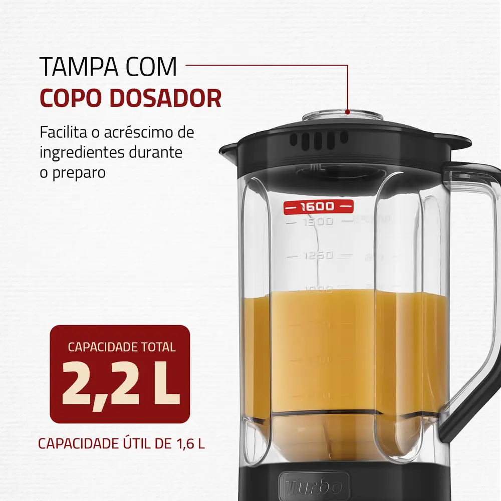 Liquidificador Mondial Pratic Turbo III 550W 2.2L - Imagem 4