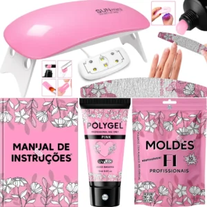 Kit Alongamento Polygel Bella Vibe com Cabine Sun Mini