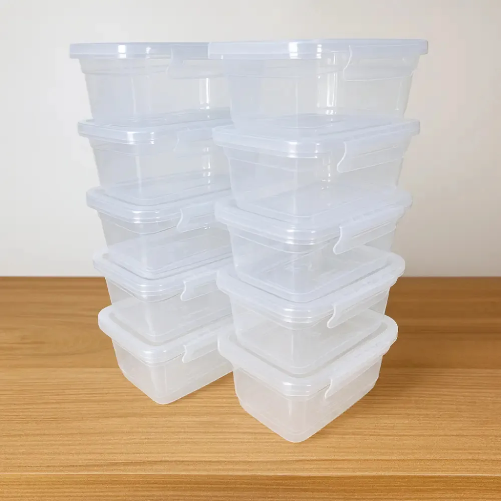 Kit 10 Potes para Marmita GetaPlast 800ml Retangulares Herméticos - Imagem 8