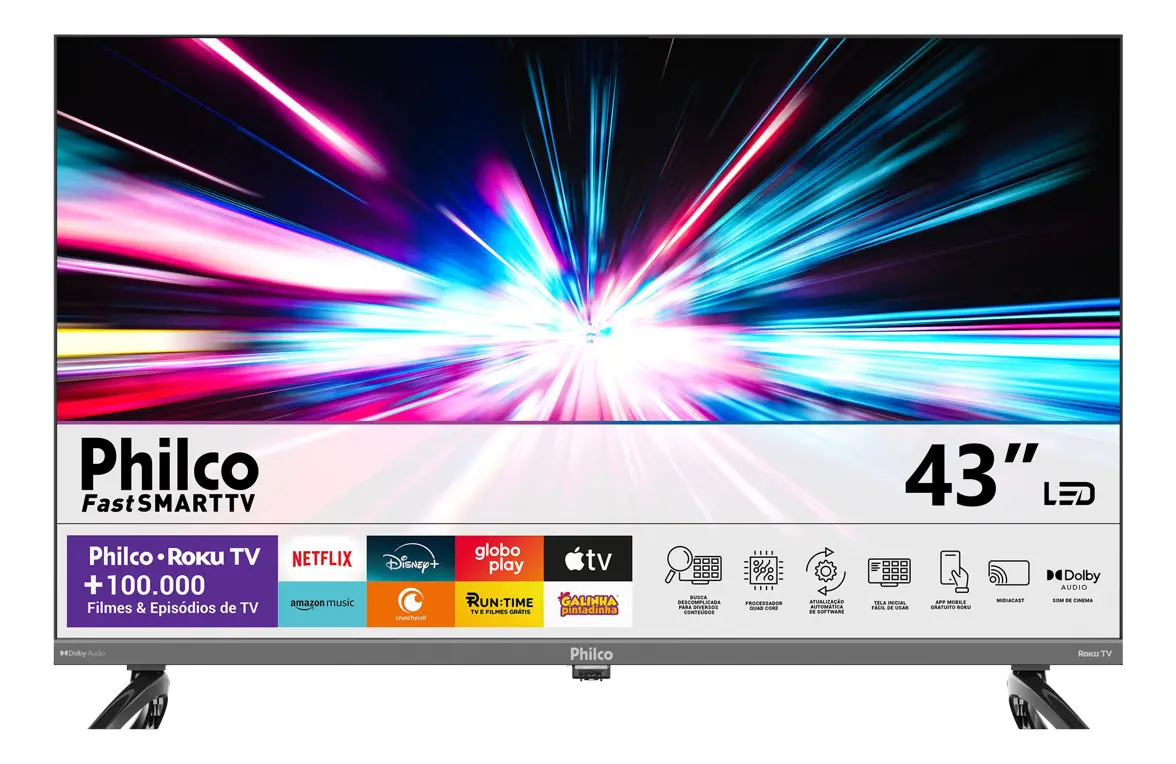 Smart TV Philco P43VIK 43" Full HD Roku TV LED Dolby Audio