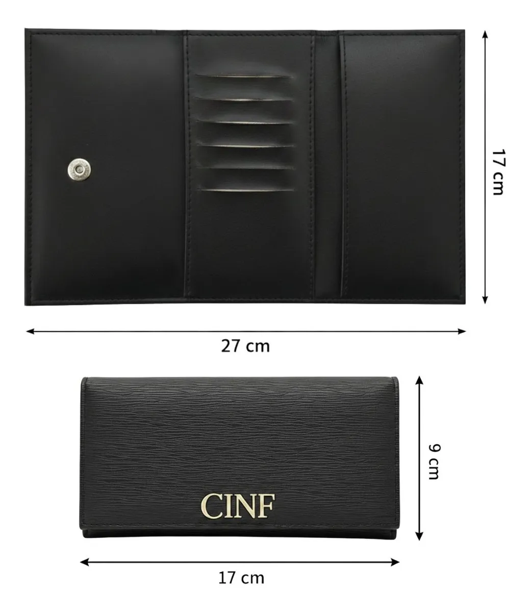 Kit Bolsas Femininas Cinf 4 Peças Preta: Sacola e Transversal - Imagem 10
