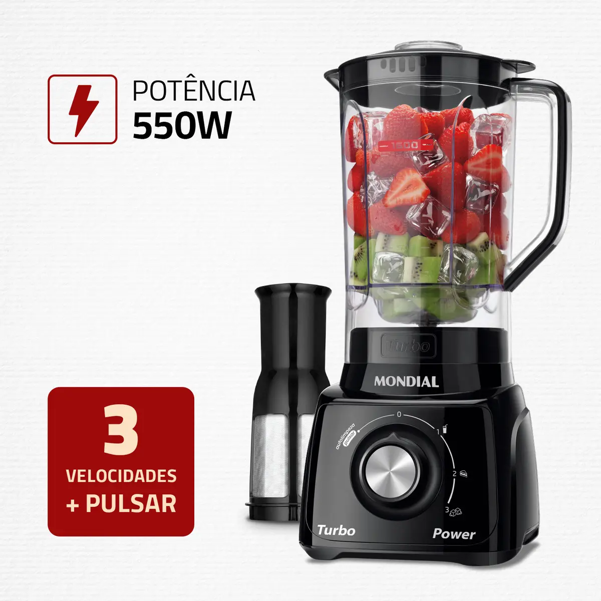 Liquidificador Turbo Power Mondial 550W - L-99 FB - Imagem 2