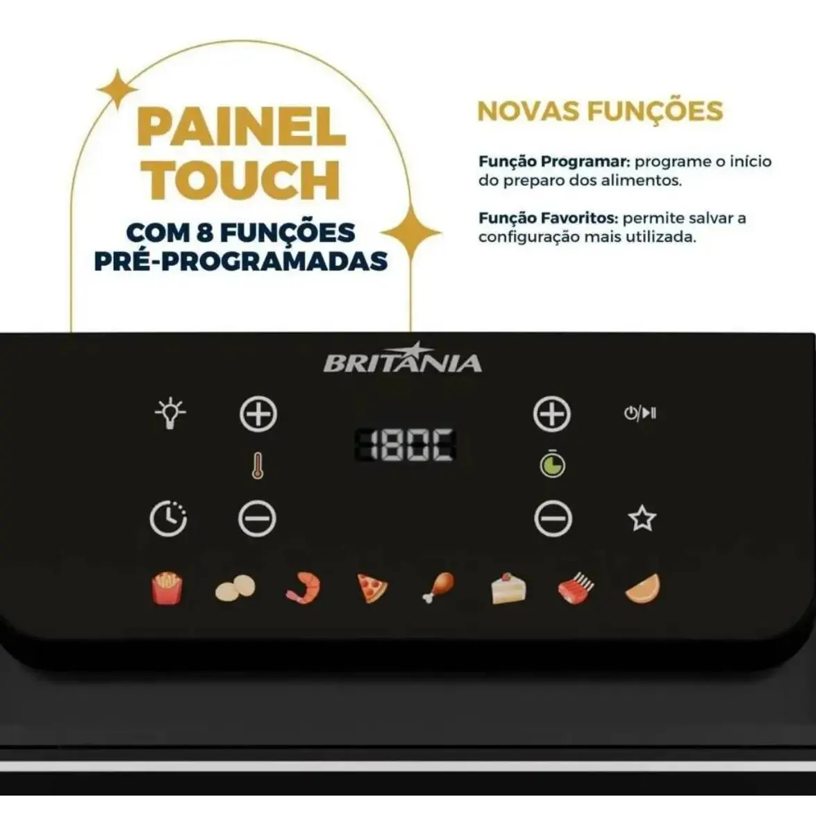 Air Fryer Oven Britânia BAF11A 11 Litros - 8 Funções, 1800W - Imagem 4