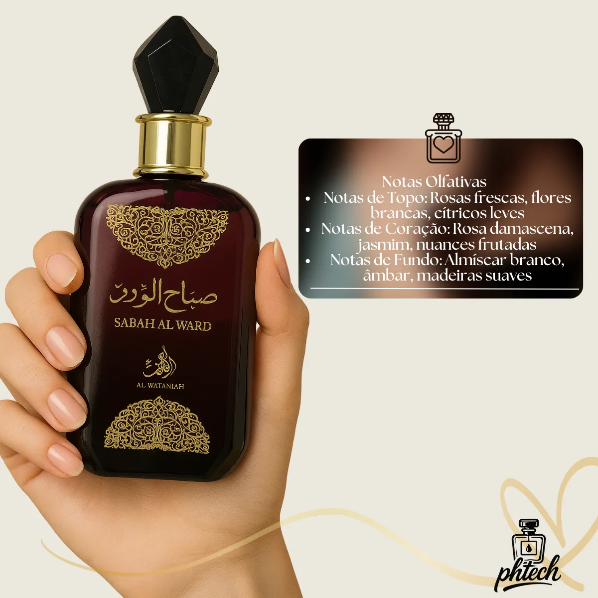 Perfume Sabah Al Ward Feminino Al Wataniah 100ml Eau de Parfum - Imagem 6