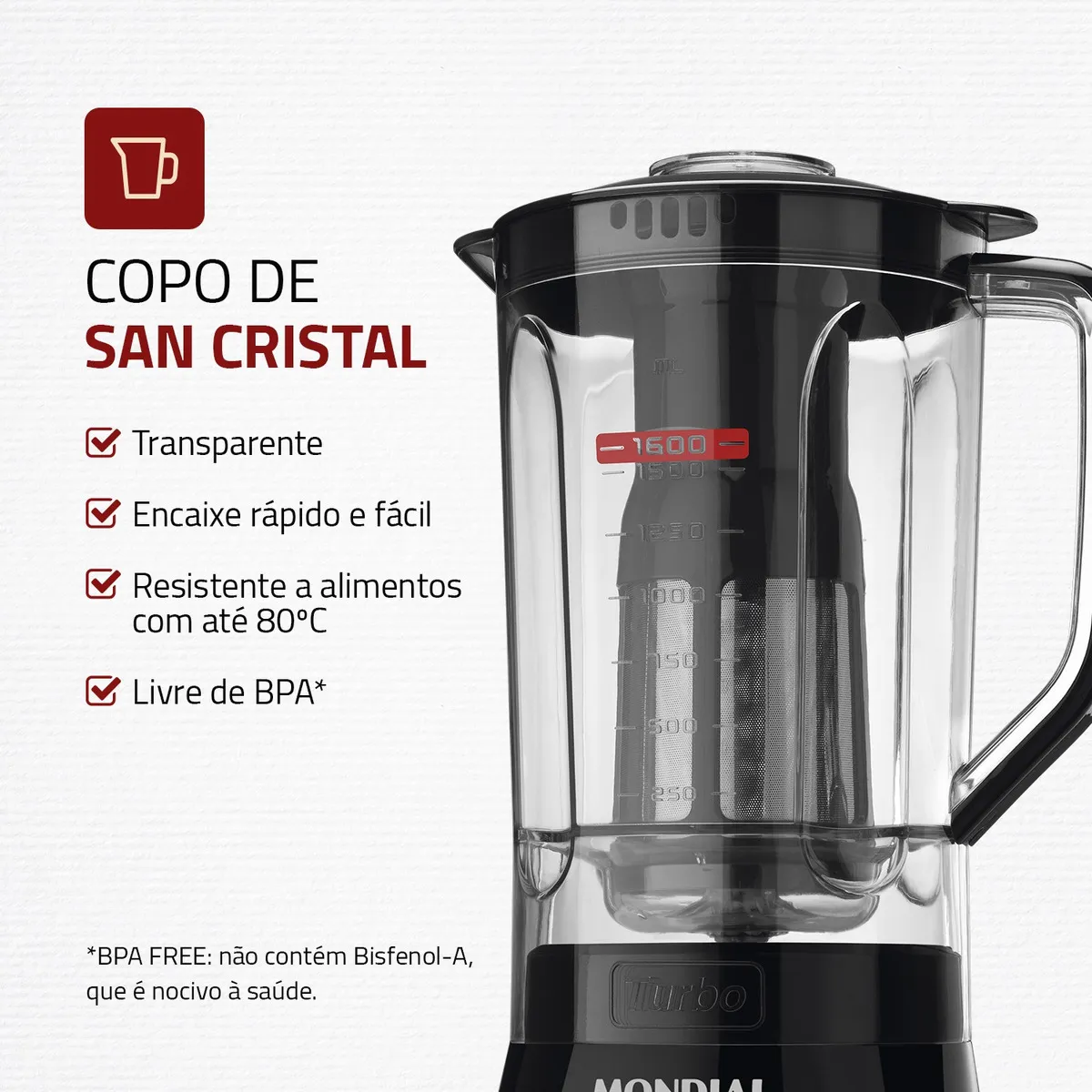 Liquidificador Turbo Power Mondial 550W - L-99 FB - Imagem 3