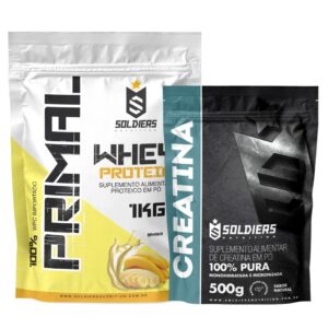 Kit Whey Creatina Soldiers Nutrition 1kg + 500g