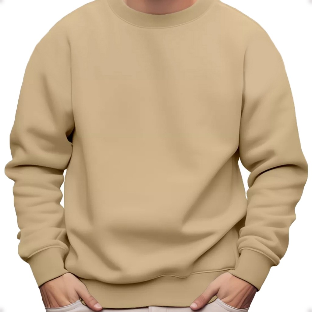 Moletom Gola Redonda Unissex Flanelado Sem Estampa