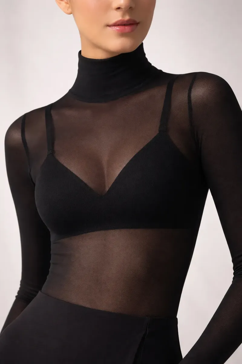 Camiseta Selene Gola Alta Segunda Pele Feminina Poliamida - Imagem 2