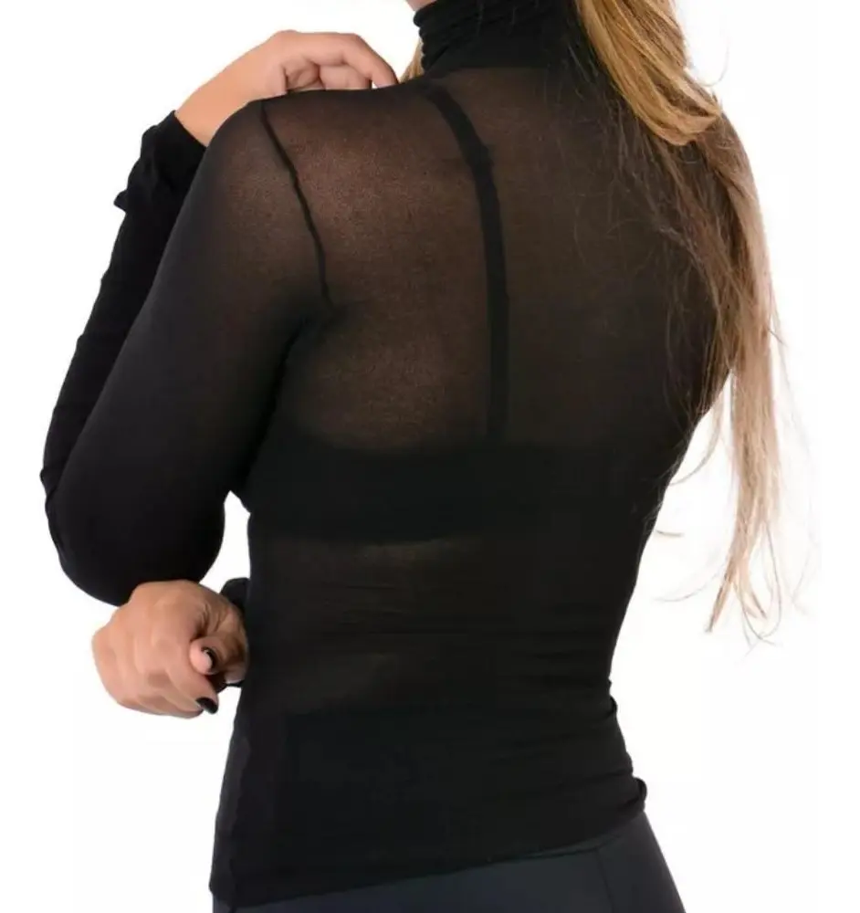 Camiseta Selene Gola Alta Segunda Pele Feminina Poliamida - Imagem 4