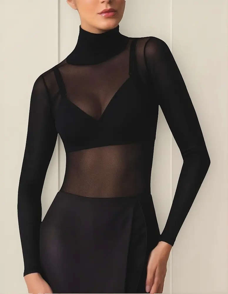 Camiseta Selene Gola Alta Segunda Pele Feminina Poliamida