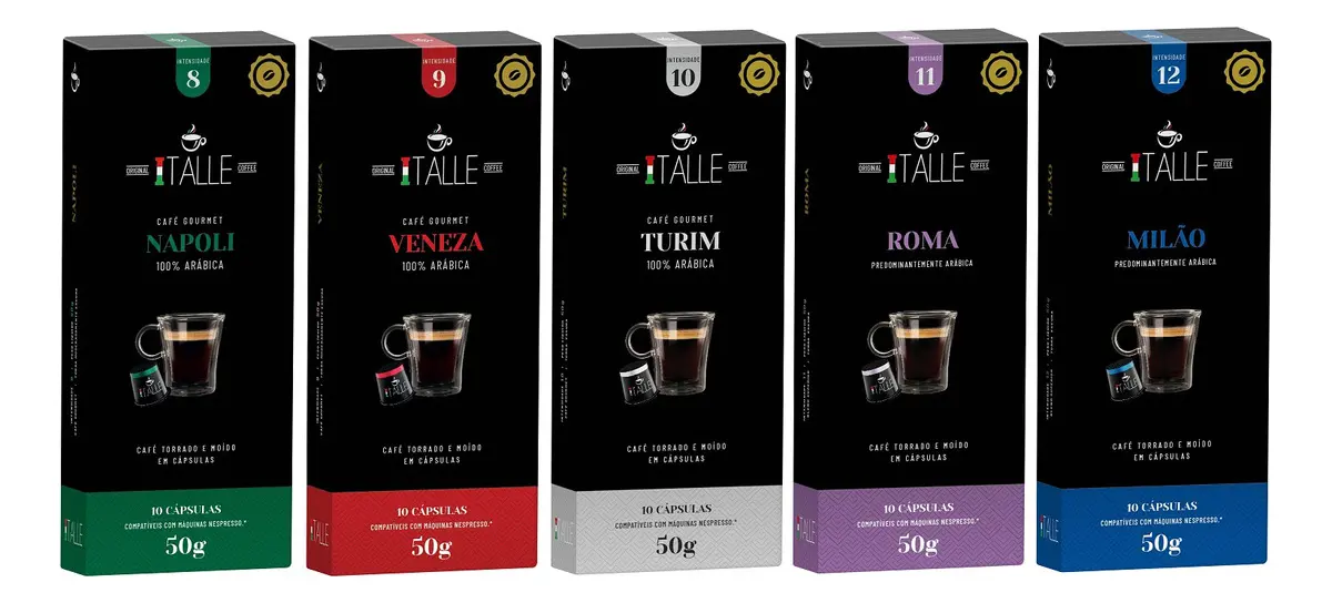 Cápsulas de Café Italle Compatíveis Nespresso - Kit 100 Unidades