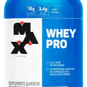 Whey Protein 1kg Max Titanium Whey Pro Baunilha BCAA
