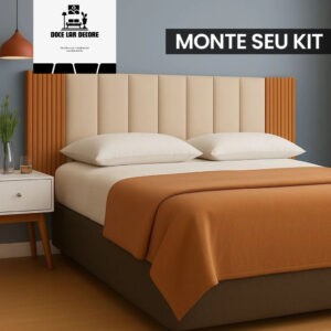 Kit de 7 ate 12 Peças Cabeceira Modular + Painel Ripado MDF Para Cama Box Casal King Queen - Envio Full